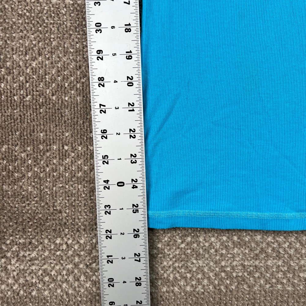 Y2K Hollister Womens Medium Blue Ribbed Scoop Neck Tank Top Seagull Logo Stretch - Picture 6 of 6
